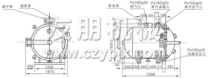 圓形靜態真空干燥機結構示意圖 圓形靜態真空干燥機結構示意圖